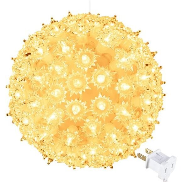 6” Christmas Starlight Sphere Outdoor Clear Lighted Ball Hanging Lights - Picture 1 of 7